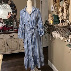 Yakima Bella Blue Striped Maxi Dress